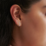 Folded Diamond Earrings, 14K Gold Vermeil, 1/4 ct Lab Grown Diamond-2