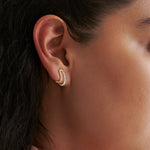 Folded Diamond Earrings, 14K Solid Gold, 1/4 ct Lab Grown Diamond-2