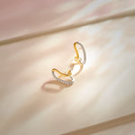 Folded Diamond Earrings, 14K Solid Gold, 1/4 ct Lab Grown Diamond-1