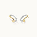 Folded Diamond Earrings, 14K Gold Vermeil, 1/4 ct Lab Grown Diamond-3