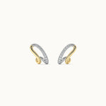 Folded Diamond Earrings, 14K Solid Gold, 1/4 ct Lab Grown Diamond-5