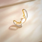 Folded Diamond Earrings, 14K Solid Gold, 1/4 ct Lab Grown Diamond-7