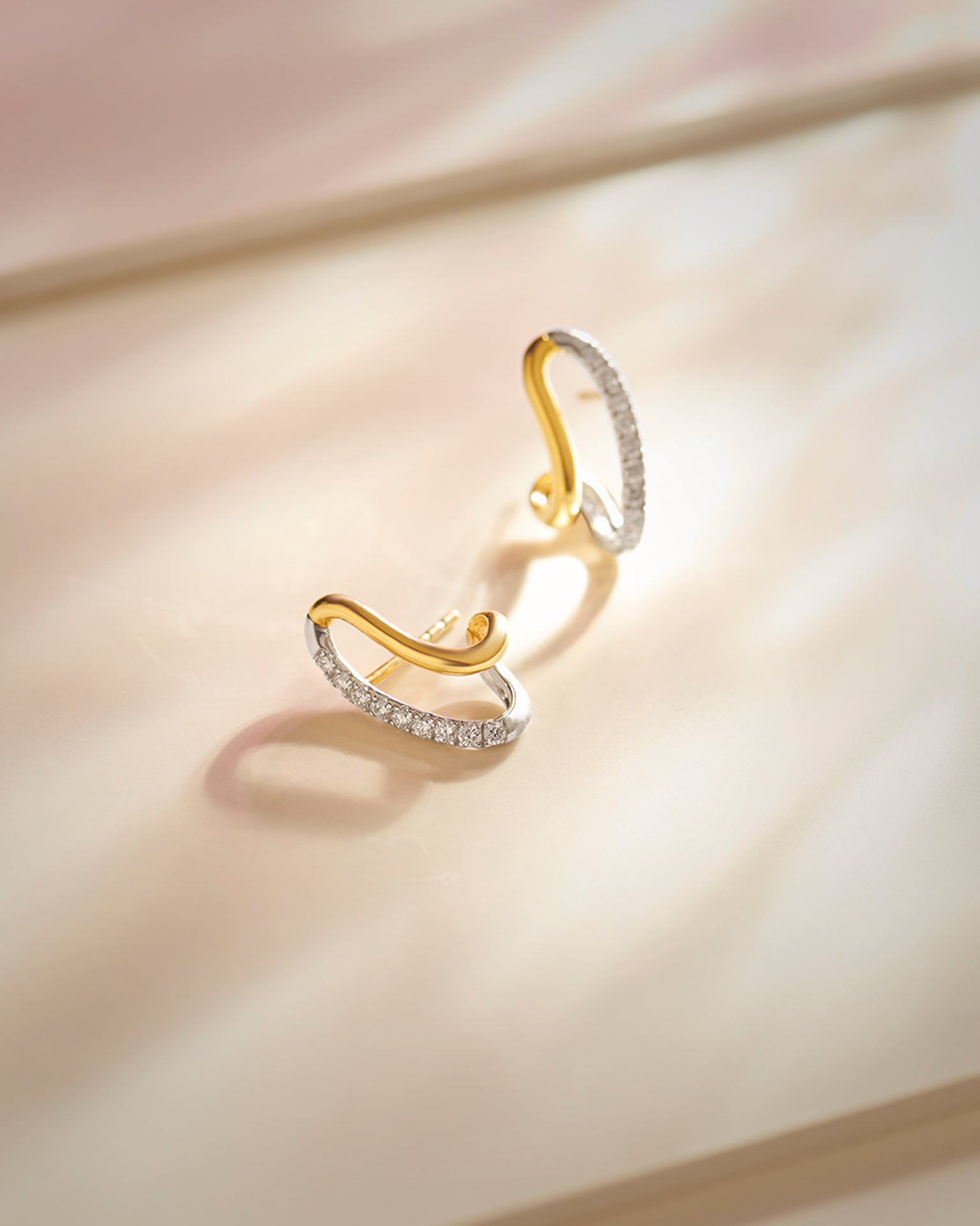 Folded Diamond Earrings, 14K Solid Gold, 1/4 ct Lab Grown Diamond-7