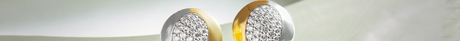 Large Two-Tone Earrings, 14K Gold Vermeil, 3/4 ct Lab Grown Diamond-1