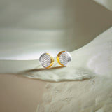 Large Two-Tone Earrings, 14K Solid Gold, 3/4 ct Lab Grown Diamond-1