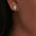 Large Two-Tone Earrings, 14K Solid Gold, 3/4 ct Lab Grown Diamond-5
