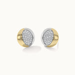 Large Two-Tone Earrings, 14K Solid Gold, 3/4 ct Lab Grown Diamond-3