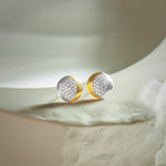 Large Two-Tone Earrings, 14K Gold Vermeil, 3/4 ct Lab Grown Diamond-8
