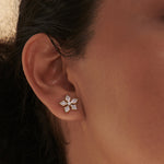Floral Diamond Earrings, 14K Gold Vermeil, 3/8 ct Lab Grown Diamond-2