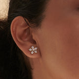 Floral Diamond Earrings, 14K Gold Vermeil, 3/8 ct Lab Grown Diamond-2
