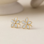 Floral Diamond Earrings, 14K Gold Vermeil, 3/8 ct Lab Grown Diamond-5