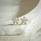Floral Diamond Earrings, 14K Gold Vermeil, 3/8 ct Lab Grown Diamond-6
