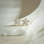 Floral Diamond Earrings, 14K Gold Vermeil, 3/8 ct Lab Grown Diamond-1