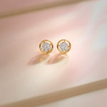 Textured Cluster Diamond Earrings, 14K Gold Vermeil, 1/4 ct Lab Grown Diamond-6