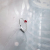 Created Ruby Sleek Diamond Ring, 14K Solid Gold, 1/4 ct Lab Grown Diamond-1