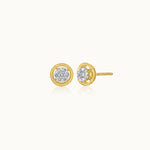 Textured Cluster Diamond Earrings, 14K Gold Vermeil, 1/4 ct Lab Grown Diamond-3