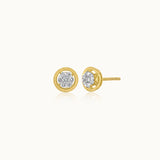 Textured Cluster Diamond Earrings,14K Gold Vermeil,1/4 ct Lab Diamond-3