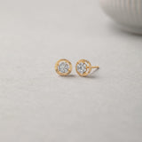 Textured Cluster Diamond Earrings,14K Gold Vermeil,1/4 ct Lab Diamond-5