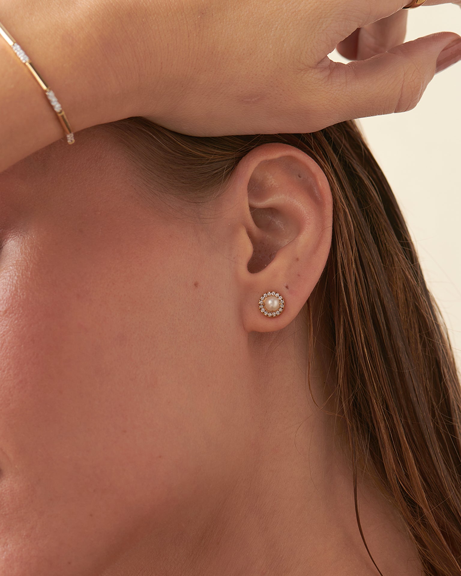 Classic Pearl Diamond Earrings