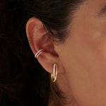 Two-Tone Twisted Hoops, 14K Solid Gold, 1/3 ct Lab Grown Diamond-5