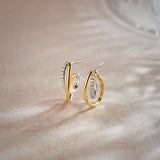 Two-Tone Twisted Hoops, 14K Solid Gold, 1/3 ct Lab Grown Diamond-8