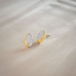 Two-Tone Oval Studs, 14K Gold Vermeil, 3/8 ct Lab Grown Diamond-1