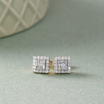 Cluster Square Diamond Studs, 14K Gold Vermeil, 1/2 ct Lab Grown Diamond-5