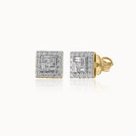 Cluster Square Diamond Studs, 14K Gold Vermeil, 1/2 ct Lab Grown Diamond-3