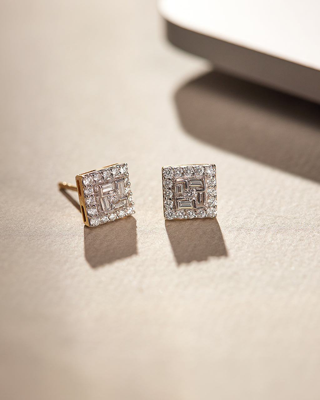 Cluster Square Diamond Studs, 14K Gold Vermeil, 1/2 ct Lab Grown Diamond-6
