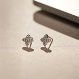 Clover Diamond Earrings, Sterling Silver, 1/3 ct Lab Grown Diamond-6