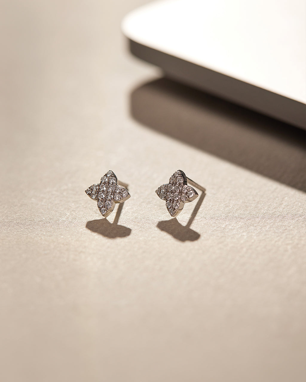 Clover Diamond Earrings, 14K Solid Gold, 1/3 ct Lab Grown Diamond-6