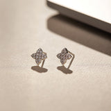 Clover Diamond Earrings, 14K Solid Gold, 1/3 ct Lab Grown Diamond-6