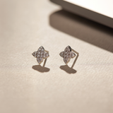 Clover Diamond Earrings, Sterling Silver, 1/3 ct Lab Grown Diamond-1