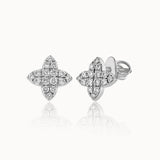 Clover Diamond Earrings, Sterling Silver, 1/3 ct Lab Grown Diamond-3