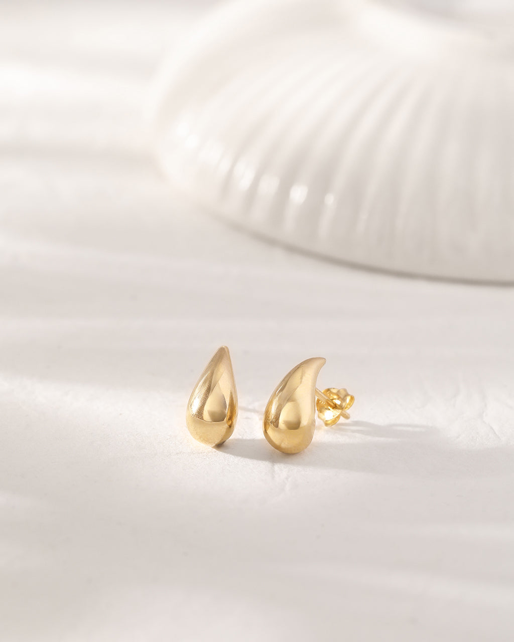 Teardrop Studs, 14K Gold Vermeil-4
