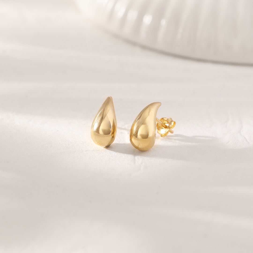 Teardrop Studs, 14K Gold Vermeil-1