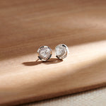Heart Solitaire Earrings, Sterling Silver, 1 1/5 ct Lab Grown Diamond-1