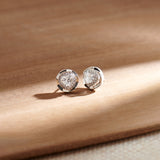 Heart Solitaire Earrings, Sterling Silver, 1 1/5 ct Lab Grown Diamond-1
