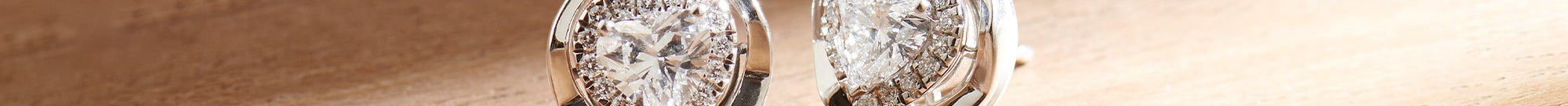 Heart Solitaire Earrings, Sterling Silver, 1 1/5 ct Lab Grown Diamond-1