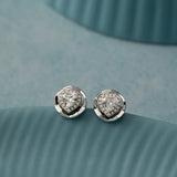 Heart Solitaire Earrings, Sterling Silver, 1 1/5 ct Lab Grown Diamond-7