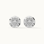 Heart Solitaire Earrings, Sterling Silver, 1 1/5 ct Lab Grown Diamond-5