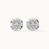 Heart Solitaire Earrings, Sterling Silver, 1 1/5 ct Lab Grown Diamond-5