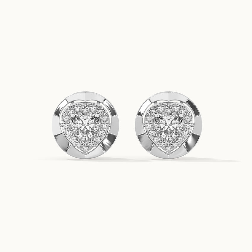 Heart Solitaire Earrings, 14K Solid Gold, 1 1/5 ct Lab Grown Diamond-5