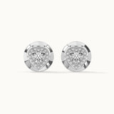 Heart Solitaire Earrings, Sterling Silver, 1 1/5 ct Lab Grown Diamond-5