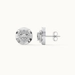 Heart Solitaire Earrings, Sterling Silver, 1 1/5 ct Lab Grown Diamond-6