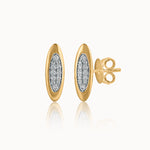 Sleek Oval Studs, 14K Gold Vermeil, 1/10 ct Lab Grown Diamond-3