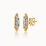 Sleek Oval Studs, 14K Gold Vermeil, 1/10 ct Lab Grown Diamond-3