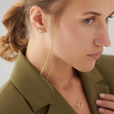 Soft Heart Diamond Studs, 14K Gold Vermeil, 1/5 ct Lab Grown Diamond-4