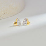 Soft Heart Diamond Studs, 14K Gold Vermeil, 1/5 ct Lab Grown Diamond-6
