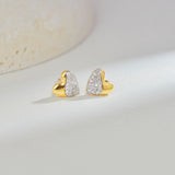 Soft Heart Diamond Studs, 14K Gold Vermeil, 1/5 ct Lab Grown Diamond-6